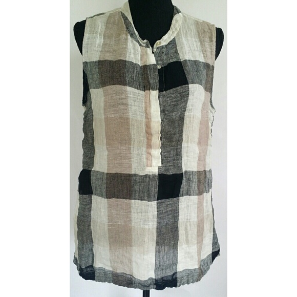 Soft Surroundings Tops - Soft Surroundings Sleeveless Plaid Gauze Top M